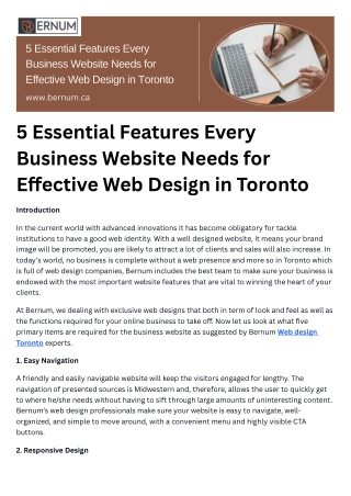 Professional Web Design in Toronto: Build Your Dream Website Today