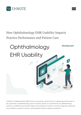 Best Ophthalmology emr software | Ophthalmology EHR Usability Matters!