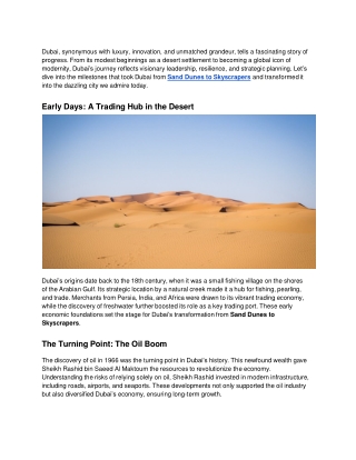 The Making of Modern Dubai From Sand Dunes to Skyscrapers