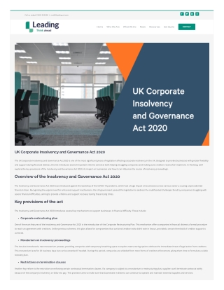 UK Corporate Insolvency and Governance Act 2020