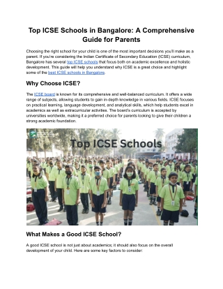 Top ICSE Schools in Bangalore_ A Comprehensive Guide for Parents