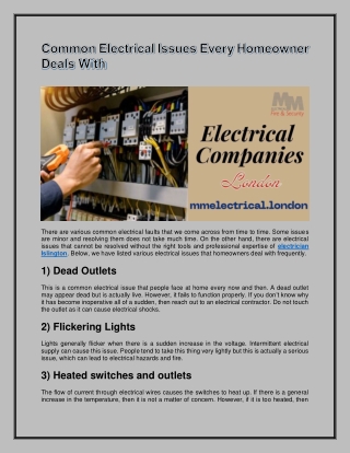 Common Electrical Issues Every Homeowner Deals With