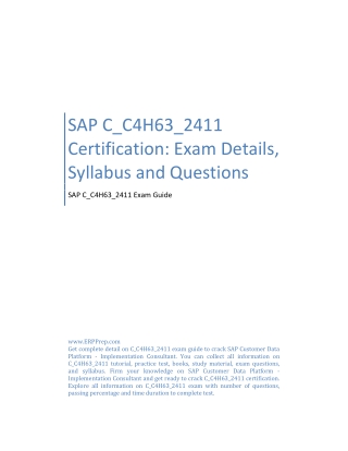 SAP C_C4H63_2411 Certification: Exam Details, Syllabus and Questions