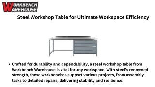 Steel Workshop Table for Ultimate Workspace Efficiency