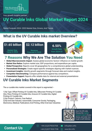 UV Curable Inks Global Market Report 2024