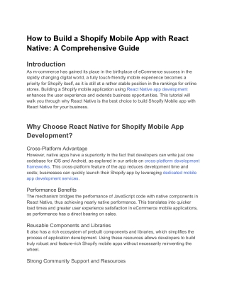 How to Build a Shopify Mobile App with React Native_ A Comprehensive Guide