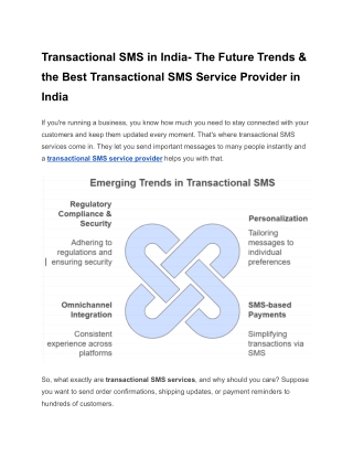 Transactional SMS Services in India- The Future Trends