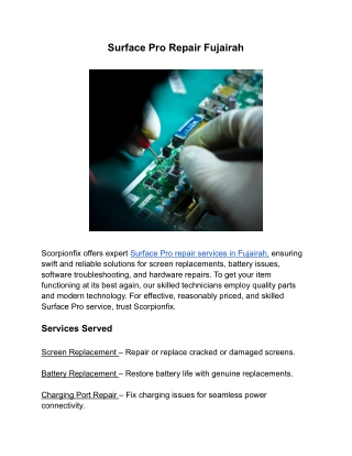 Surface Pro Repair Fujairah