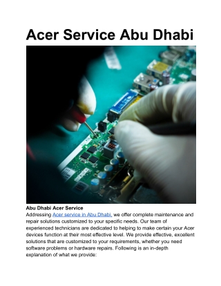 Acer Service Abu Dhabi