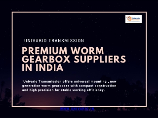 Premium worm gearbox suppliers in India