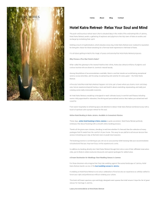 Hotel Katra Retreat- Relax Your Soul and Mind