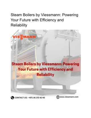 Steam Boilers by Viessmann: Powering Your Future with Efficiency and Reliability