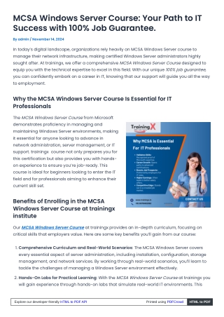 MCSA Course - Build a Solid Foundation in IT