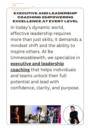 Executive and Leadership Coaching  Empower Your Leadership Potential