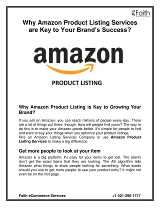 Why Amazon Product Listing Services are Key to Your Brand’s Success