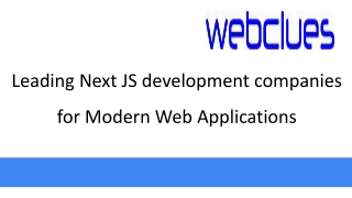 Leading Next JS development companies for Modern Web Applications