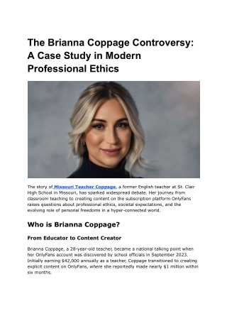 The Brianna Coppage Controversy_ A Case Study in Modern Professional Ethics