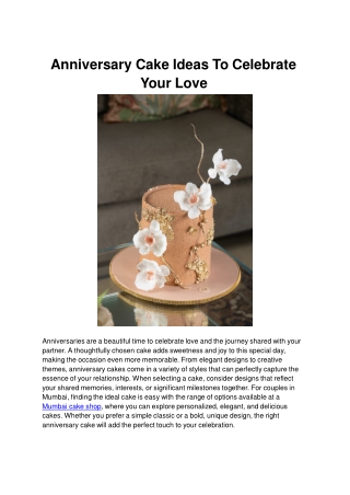 Anniversary Cake Ideas To Celebrate Your Love