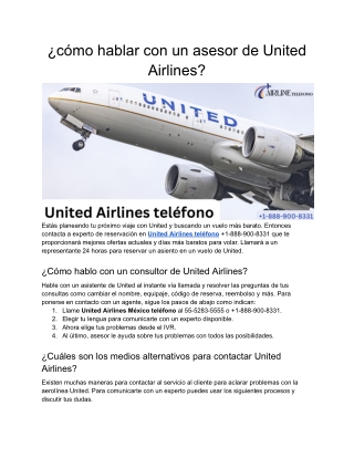 United Airlines teléfono  1-888-900-8331