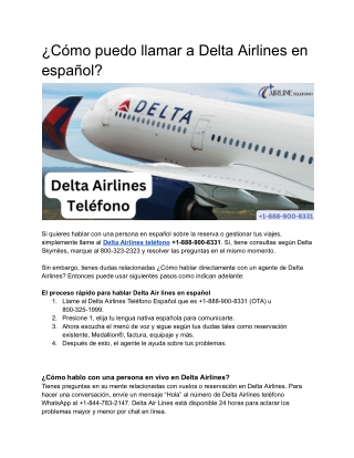 Delta Airlines teléfono  1-888-900-8331