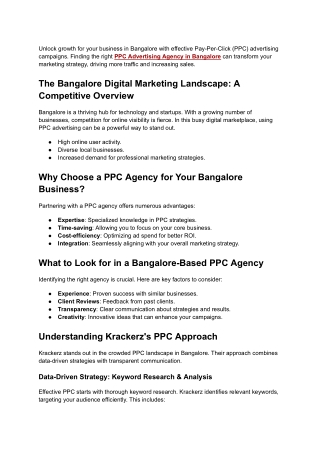 PPC Advertising Agency in Bangalore