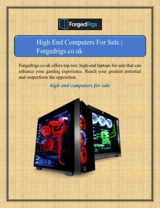 High End Computers For Sale | Forgedrigs.co.uk