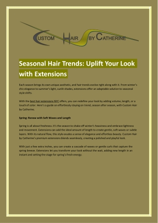 Seasonal Hair Trends Uplift Your Look with Extensions