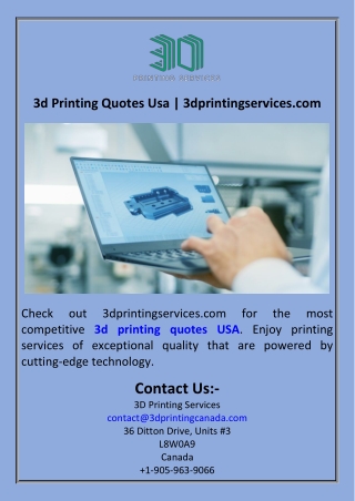 3d Printing Quotes Usa  3dprintingservices.com