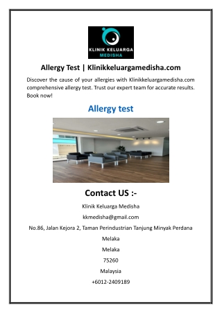 Allergy Test  Klinikkeluargamedisha.com