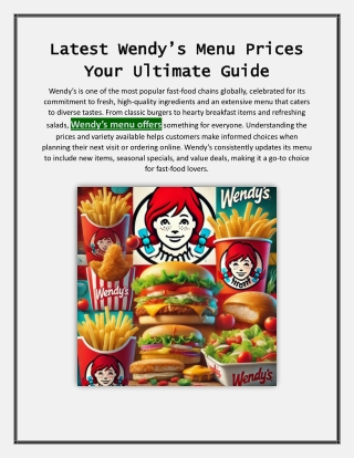 Latest Wendy’s Menu Prices Your Ultimate Guide