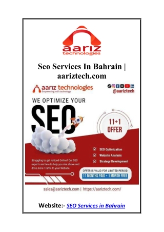 Seo Services In Bahrain aariztech.com