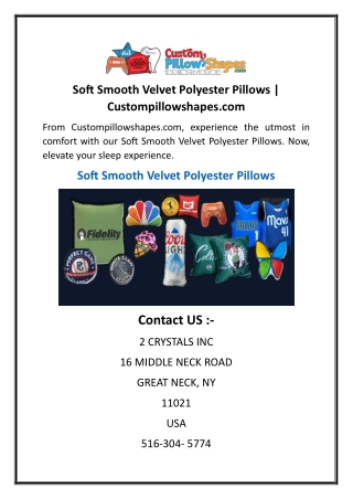 Soft Smooth Velvet Polyester Pillows  Custompillowshapes.com