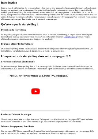L’importance du storytelling dans votre campagne PLV