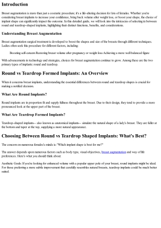 Selecting Between Round vs Teardrop Shaped Implants: What's Best?
