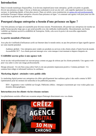 Pourquoi chaque entreprise a besoin d'une présence en ligne ?