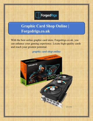 Graphic Card Shop Online | Forgedrigs.co.uk