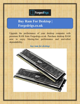 Buy Ram For Desktop | Forgedrigs.co.uk