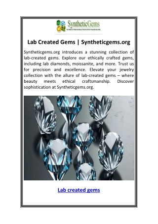 Lab Created Gems  Syntheticgems.org