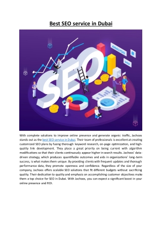 Best SEO service in Dubai