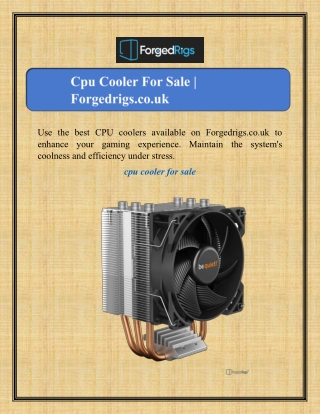 Cpu Cooler For Sale | Forgedrigs.co.uk
