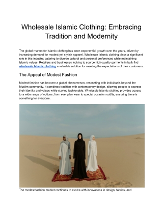 Wholesale Islamic Clothing_ Embracing Tradition and Modernity