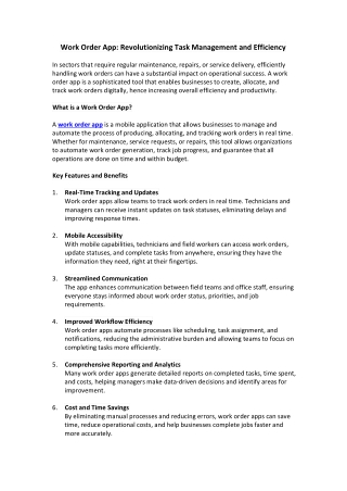 Revolutionize Facility Management with a Work Order App