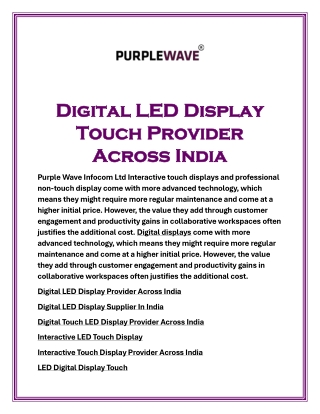 Digital LED Display Touch Provider Across India