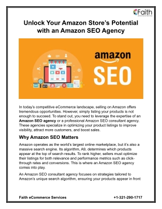 Unlock Your Amazon Store’s Potential with an Amazon SEO Agency