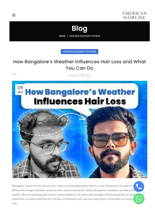 How Bangalore’s Weather Influences Hair Loss and What You Can Do