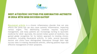 Best Ayurvedic Doctors for Rheumatoid Arthritis in India