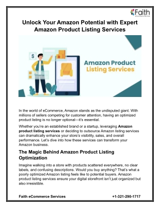 Unlock Your Amazon Potential with Expert Amazon Product Listing Services