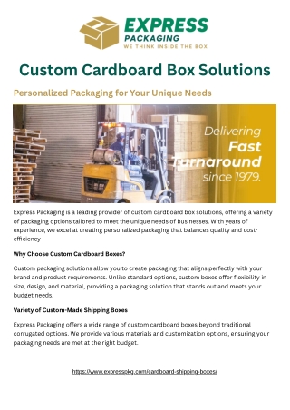 Why Choose Express Packaging? Expert Cardboard Box Manufacturers for Your Busine