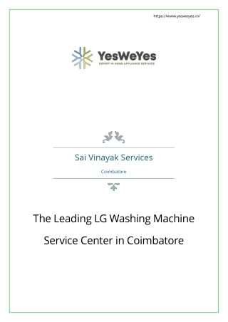 LG washing machine service center in Coimbatore