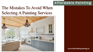 The Mistakes To Avoid When Selecting A Painting Services